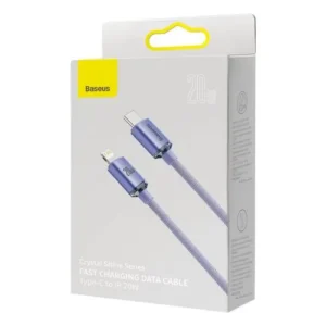 Baseus Crystal-Shine Type-C–Lightning kábel, 20W, 1,2 m, Lila (CAJY000205)