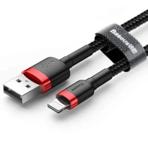 Baseus Lightning Cafule kábel, 2,4A, 0,5 m, Piros+Fekete (CALKLF-A19)