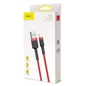 Baseus Cafule kábel Lightning, 2A, 3m, Piros/fekete (CALKLF-R09)