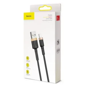 Baseus Lightning Cafule Cable, 2A, 3m, Arany/Fekete (CALKLF-RV1)