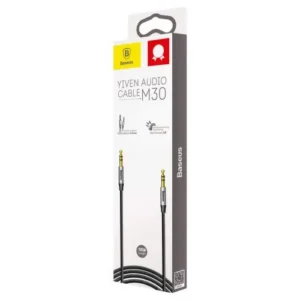 Baseus Audio Yiven M30 kábel, 1,5 m, 3,5 mm jack, Ezüst/Fekete (CAM30-CS1)