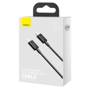 Baseus Type-C - Lightning Superior Series gyorstöltő adatkábel, PD 20 W, 1 m, Fekete (CATLYS-A01)