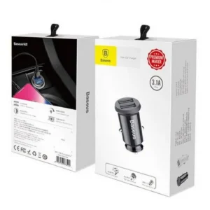 Baseus Grain autós töltő, 3,1 A, 2x USB, Fekete (CCALL-ML01)