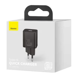 Baseus Super Si töltő 1C PD 20W, USB-C PD, Kompakt, Fekete (CCSUP-B01)