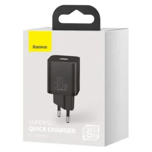 Baseus Travel Charger Super Si 1C, 30W, USB-C, Fekete (CCSUP-J01)