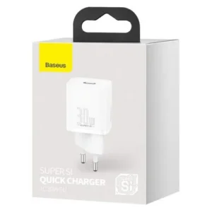 Baseus Travel Charger töltő Super Si 1C PD 30W, USB-C, Fehér (CCSUP-J02)