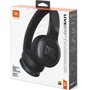 JBL Live 670NC fejhallgató, aktív zajszűrés, Fekete