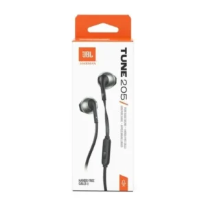 JBL Tune 205 fülhallgató, in-ear vezetékes, Fekete