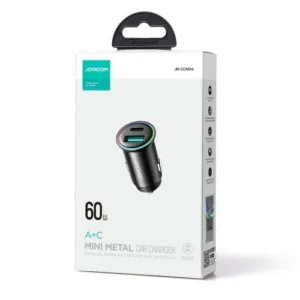 Joyroom JR-CCN04 autóstöltő mini, 60W, USB-C+USB-A, Fekete