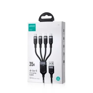 Joyroom S-1T4018A18l kábel, 4-in-1 USB Lightning/Type-C/micro-USB, 3.5A, 1.2m, Fekete