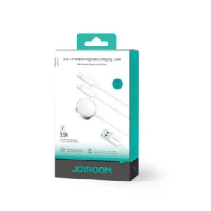 Joyroom S-IW007 töltő 3 az 1-ben Qi és Lightning kábellel iPhone-hoz és Apple Watch-hoz, 3.5W, 1.2m, Fehér