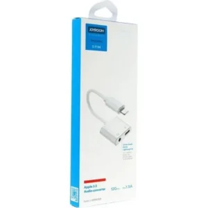 Joyroom S-Y104 adapter Lightning és 3,5 mm, 2-in-1, Fehér (S-Y104)