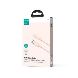 Joyroom USB–Lightning kábel Multi-Color Series A14, 3A, 1.2m, Rózsaszín (SA34-AL3)