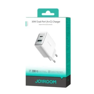 Joyroom Travel Charger C+U, PD 30W, QC 3.0, Fehér (JR-TCF15)