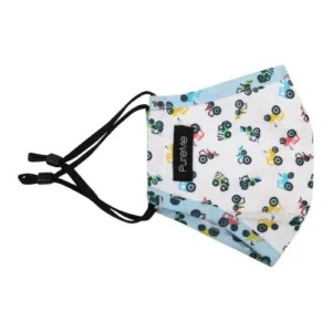 PureMe gyerek maszk, újrahasználható állítható, Traktor mintás (2 db, N95 szűrőkkel)