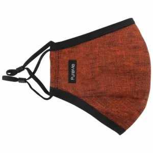 PureMe lenvászon maszk, újrafelhasználható és állítható, 9 rétegű, Rozsda narancs