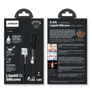 Joyroom Lightning kábel, 2.4A, 1,2 m, Fekete (S-1224N2)