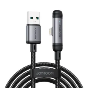 Joyroom A56 kábel EnjoyX Series USB-Lightning 90°, 3A gyorstöltés, Fekete (S-A56)