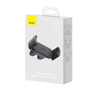 Baseus Car Mount Steel Cannon 2 telefontartó, Szellőzőrácsra szerelhető, Fekete (SUGP000001)