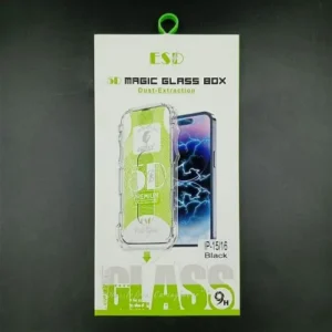 IPhone 15/16 üvegfólia, edzett 9H, szerelősablonnal, Átlátszó