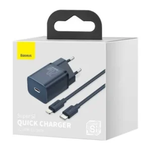 Baseus Travel Charger set Super Si 1C QC, Baseus Super Si töltő, 20W, Kék (TZCCSUP-B03)