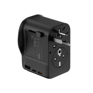 Utazó adapter 65W, univerzális USB-C, Fekete