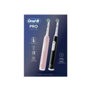Oral-B Pro 1 fogkefe Duo Pack, CrossAction fej, Fekete/Rózsaszín