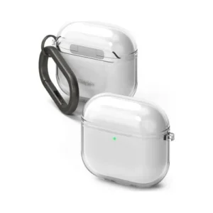 Ringke AirPods 4 Case Air Clear, TPU védelem, Karabinerrel, Átlátszó