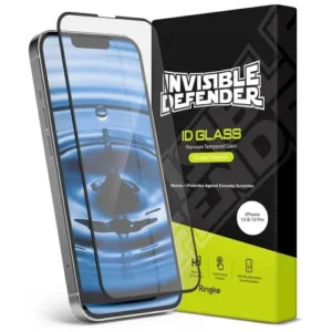 Ringke iPhone 13/13 Pro Invisible Defender edzett üveg képernyővédő, 9H, Fekete