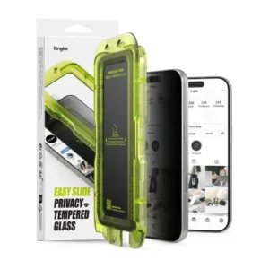Ringke iPhone-17-Pro-Max üvegfólia, Easy Slide Privacy, 9H, Átlátszó (2 db)