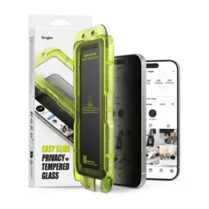 Ringke iPhone 17 képernyővédő edzett üveg Premium Easy Slide Privacy (2 db), 9H, Átlátszó