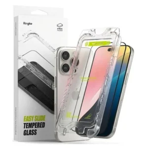 Ringke iPhone 16 Pro képernyővédő Easy Slide prémium edzett üveg, 9H, Áttetsző