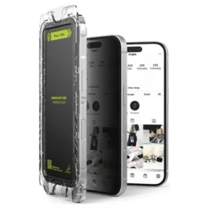 Ringke iPhone15/16 üveg, Privacy szűrős, Átlátszó