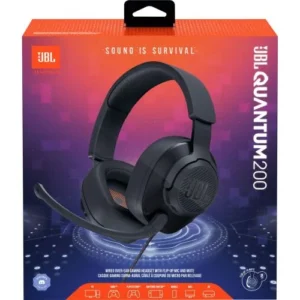 JBL Quantum 200 fejhallgató, vezetékes, mikrofonos, Fekete
