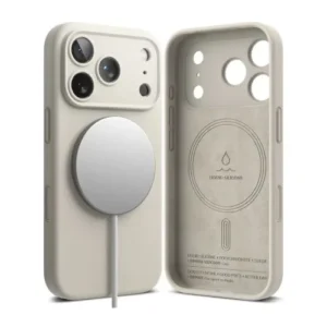 Ringke iPhone 17 Pro tok, szilikon, mágneses, Kőszínű
