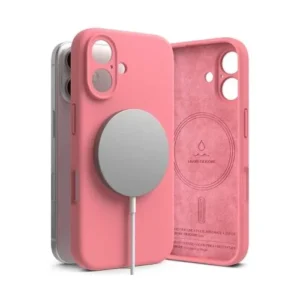 Ringke iPhone 16 tok, szilikon, Magsafe, Rózsaszín