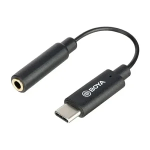 BOYA BY-K4 adapterkábel, 3,5 mm TRRS – Type-C, 6 cm, Fekete (EU)