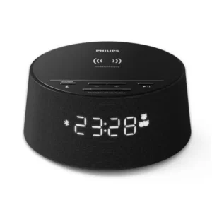 Philips TAPR702/12 ébresztőóra, vezeték nélküli töltővel, Fekete