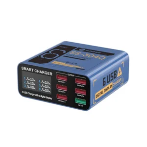 Sunshine SS-304Q töltő, 30W, 6x USB-A, Kék