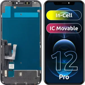 Apple iPhone 12 kijelző / 12 Pro JK LCD modul, In-Cell IC, Fekete