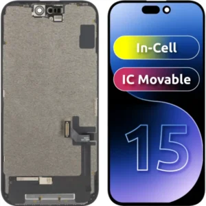 LCD Display Module ZY for Apple iPhone 15, In-Cell IC verzió, Fekete